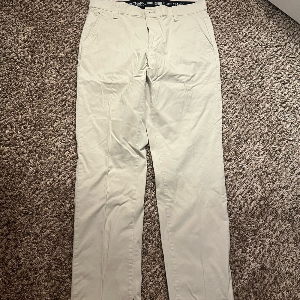 Chaps Men's Cream Chinos